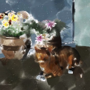 Cat and Flowerpot Gingezel web.jpg